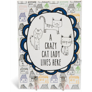 Crazy Cat Lady 5" x 7" Wall Hooks