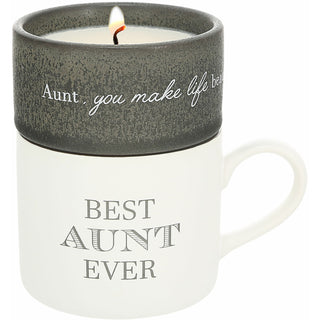Aunt Stacking Mug and Candle Set 100% Soy Wax Scent: Tranquility