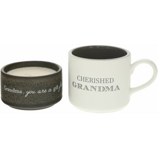 Grandma Stacking Mug and Candle Set 100% Soy Wax Scent: Tranquility