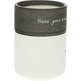 Nana Stacking Mug and Candle Set 100% Soy Wax Scent: Tranquility