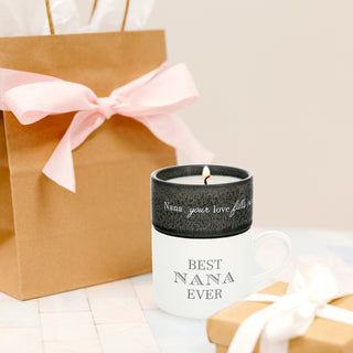 Nana Stacking Mug and Candle Set 100% Soy Wax Scent: Tranquility