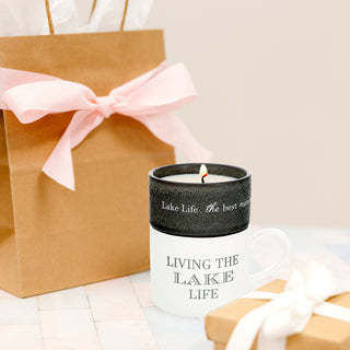 Lake Stacking Mug and Candle Set 100% Soy Wax Scent: Tranquility