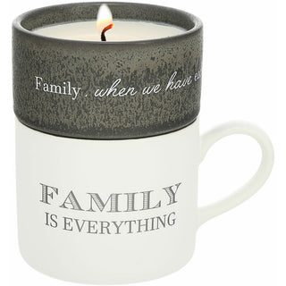 Family Stacking Mug and Candle Set 100% Soy Wax Scent: Tranquility