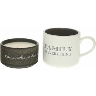 Family Stacking Mug and Candle Set 100% Soy Wax Scent: Tranquility