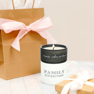 Family Stacking Mug and Candle Set 100% Soy Wax Scent: Tranquility