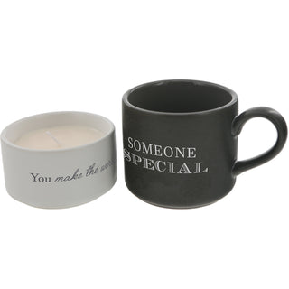 Someone Special Stacking Mug and Candle Set 100% Soy Wax Scent: Tranquility