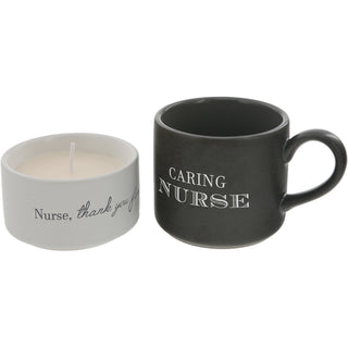 Nurse Stacking Mug and Candle Set 100% Soy Wax Scent: Tranquility