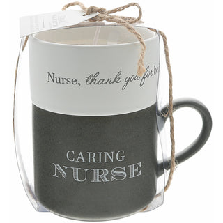 Nurse Stacking Mug and Candle Set 100% Soy Wax Scent: Tranquility