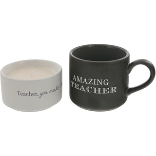 Teacher Stacking Mug and Candle Set
100% Soy Wax Scent: Tranquility