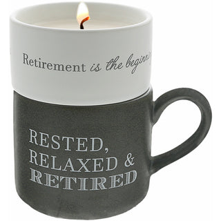 Retirement Stacking Mug and Candle Set 100% Soy Wax Scent: Tranquility