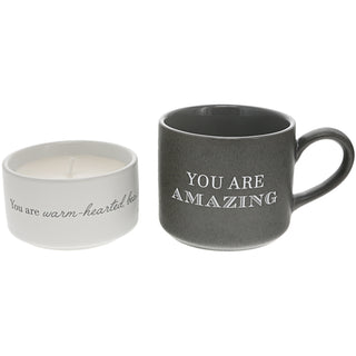 Amazing Stacking Mug and Candle Set 100% Soy Wax Scent: Tranquility