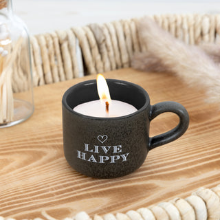 Live Happy 2 oz Mini Mug 100% Soy Wax Candle Scent: Tranquility