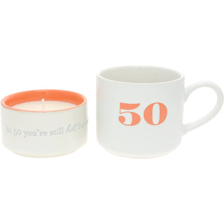 50 Stacking Mug and Candle Set 100% Soy Wax Scent: Tranquility