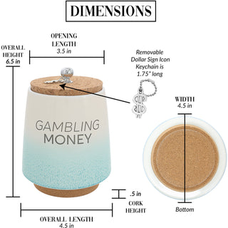 Gambling 6.5" Ceramic Savings Bank