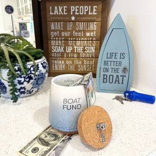 Boat 6.5" Ceramic Savings Bank