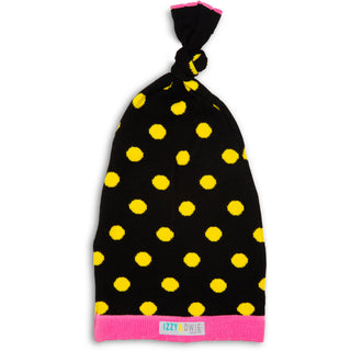 Yellow and Black Dot 0-12 Month Baby Hat