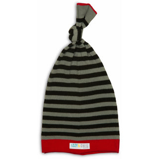 Gray and Black Stripe 0-12 Month Baby Hat