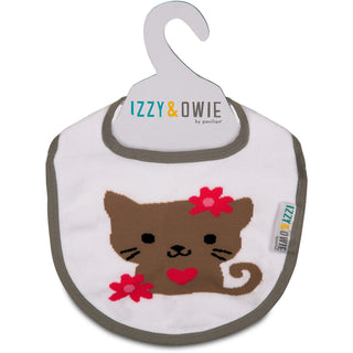 Pink and Gray Kitty Baby Bib