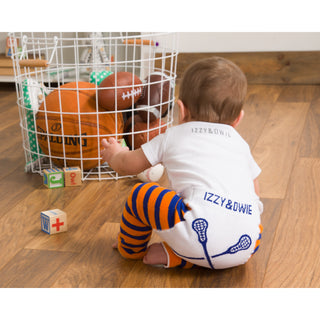 Orange and Blue Lacrosse Baby Leggings