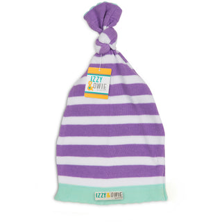 Blue and Lavender Stripe One Size Fits All Baby Hat