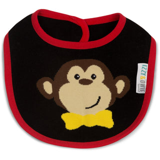 Red and Black Monkey Baby Bib