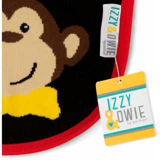 Red and Black Monkey Baby Bib