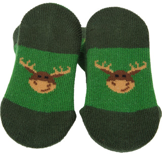 Forest Green Moose 0-12 Socks