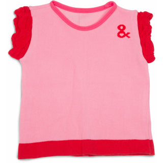 Pink and Coral 6-12 Months Ruffle T-Shirt
