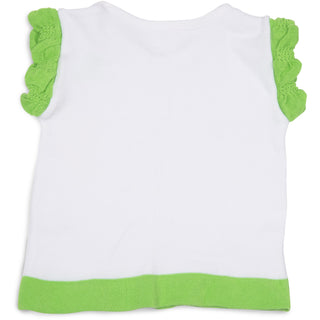 Lime Green and White 6-12 Months Ruffle T-Shirt