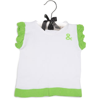 Lime Green and White 6-12 Months Ruffle T-Shirt