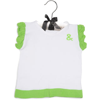 Lime Green and White 6-12 Months Ruffle T-Shirt