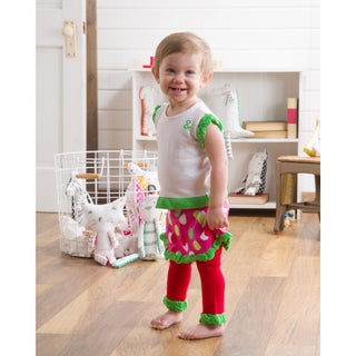 Lime Green and White 6-12 Months Ruffle T-Shirt