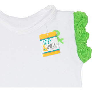 Lime Green and White 6-12 Months Ruffle T-Shirt
