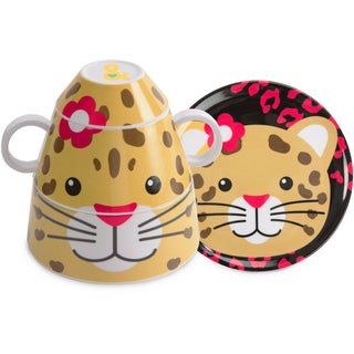 Jungle Cat 4 Piece Stackable Dinner Set