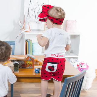 Red and Black Ladybug 6-12 Months Baby Shorts