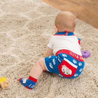 Red and Blue Puppy 6-12 Months Baby Shorts