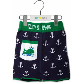 Blue and Green Whale 2T-3T Toddler Shorts