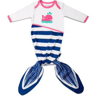 Blue and Pink Whale Knotted Onesie