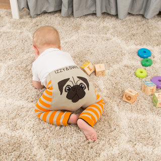 Orange Pug 6-12 Months Baby Leggings