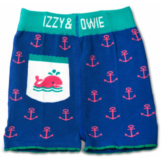Blue and Pink Whale 6-12 Months Baby Shorts