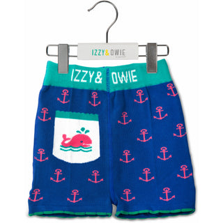 Blue and Pink Whale 6-12 Months Baby Shorts