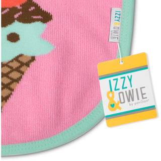 Pink & Mint Ice Cream Baby Bib