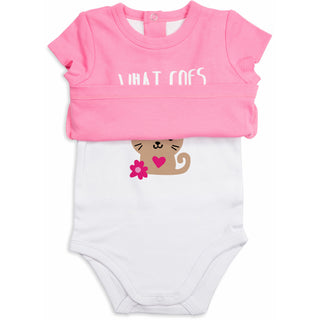 Light Pink Kitty 6-12 Months Shw-onesie
