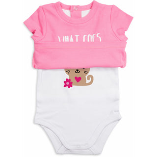 Light Pink Kitty 6-12 Months Shw-onesie