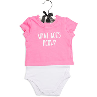 Light Pink Kitty 6-12 Months Shw-onesie