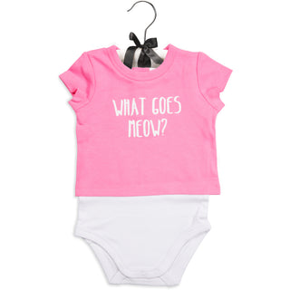 Light Pink Kitty 6-12 Months Shw-onesie
