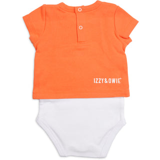 Orange Dino 6-12 Months Shw-onesie
