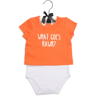 Orange Dino 6-12 Months Shw-onesie