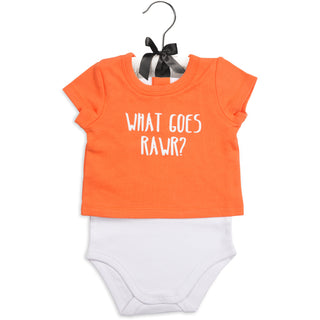 Orange Dino 6-12 Months Shw-onesie