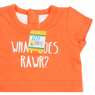 Orange Dino 6-12 Months Shw-onesie